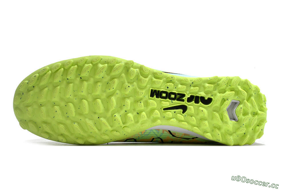Unisex Nike Air Zoom Mercurial Vapor 15 Pro TF Artificial Turf Low-Tops Football Shoes - Jade/Yellow/Black 6
