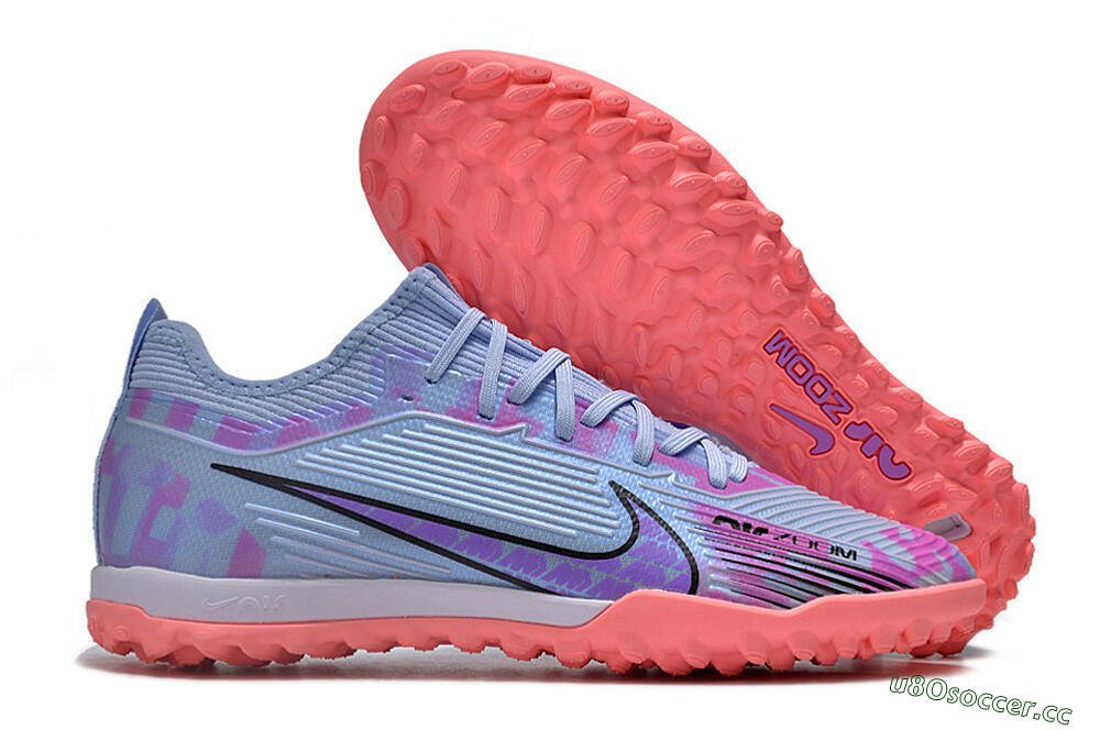 Unisex Nike Air Zoom Mercurial Vapor 15 Pro TF Artificial Turf Low-Tops Football Shoes - Silver/Purple/Red 2