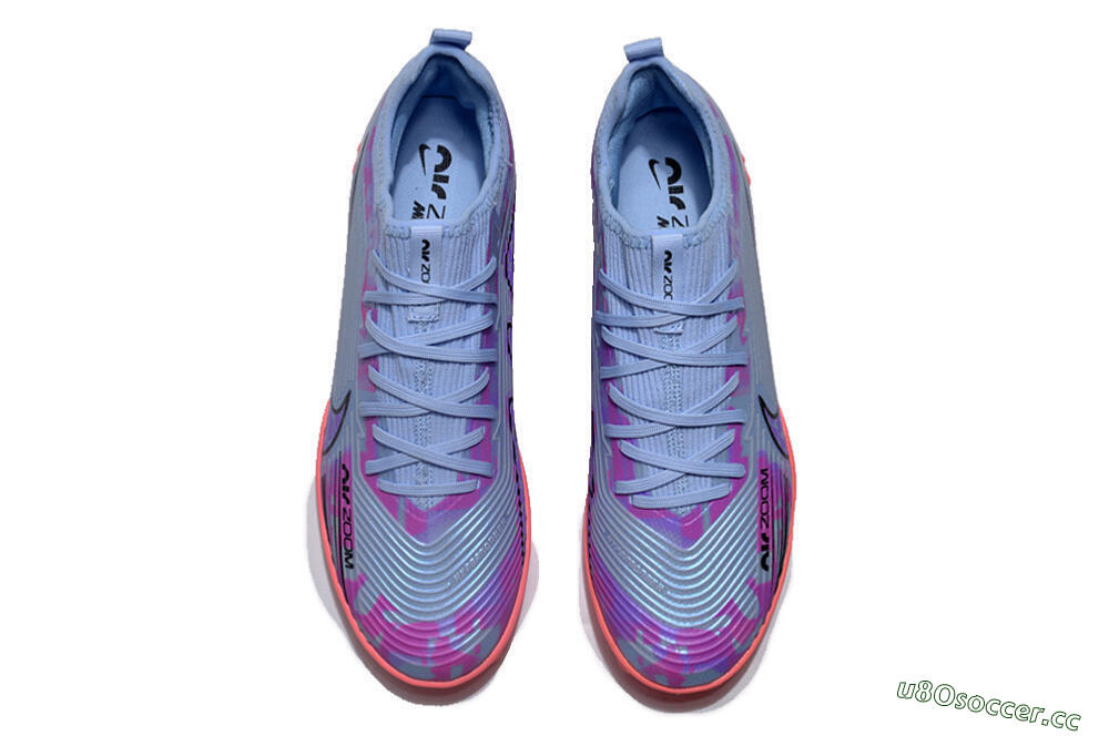 Unisex Nike Air Zoom Mercurial Vapor 15 Pro TF Artificial Turf Low-Tops Football Shoes - Silver/Purple/Red 4