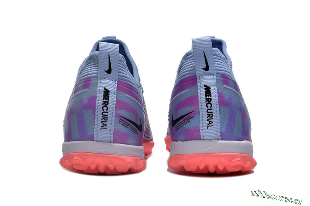 Unisex Nike Air Zoom Mercurial Vapor 15 Pro TF Artificial Turf Low-Tops Football Shoes - Silver/Purple/Red 5