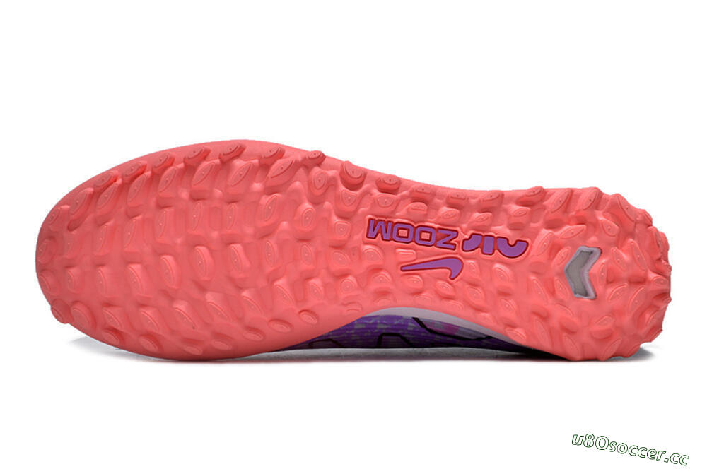 Unisex Nike Air Zoom Mercurial Vapor 15 Pro TF Artificial Turf Low-Tops Football Shoes - Silver/Purple/Red 6