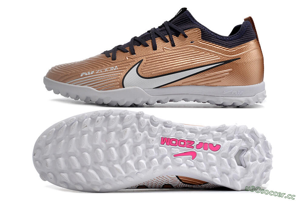 Unisex Nike Air Zoom Mercurial Vapor 15 Pro TF Artificial Turf Low-Tops Football Shoes - Rose Gold/Black/White 1