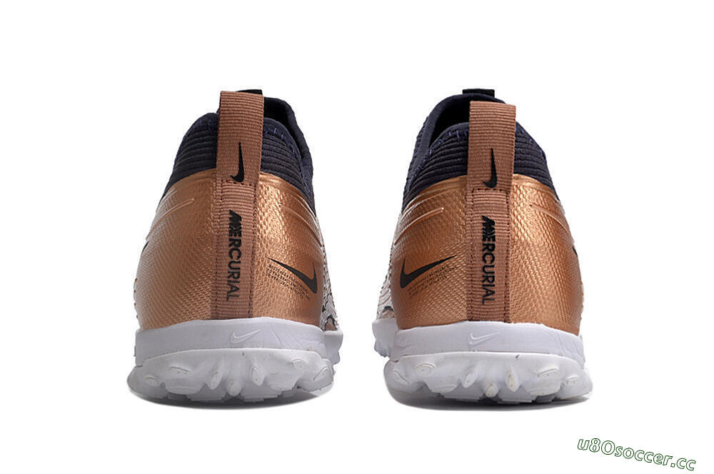 Unisex Nike Air Zoom Mercurial Vapor 15 Pro TF Artificial Turf Low-Tops Football Shoes - Rose Gold/Black/White 5