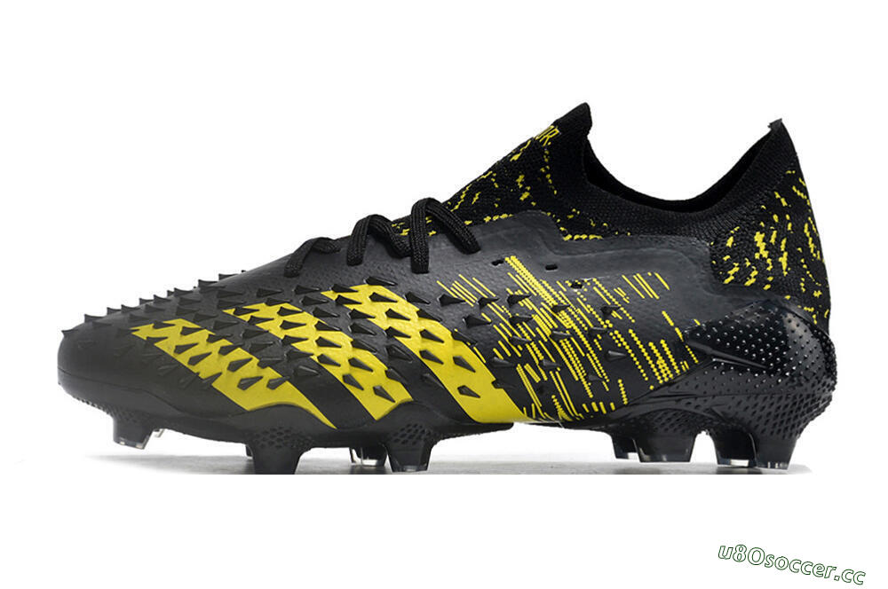 Unisex Adidas Predator Freak.1 Low FG Firm Ground Low-Tops Football Boots - Black/Yellow 0