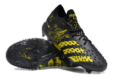Unisex Adidas Predator Freak.1 Low FG Firm Ground Low-Tops Football Boots - Black/Yellow