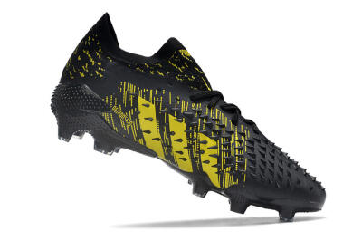 Unisex Adidas Predator Freak.1 Low FG Firm Ground Low-Tops Football Boots - Black/Yellow