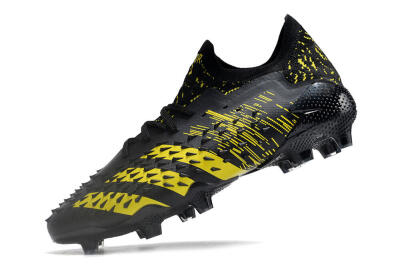 Unisex Adidas Predator Freak.1 Low FG Firm Ground Low-Tops Football Boots - Black/Yellow