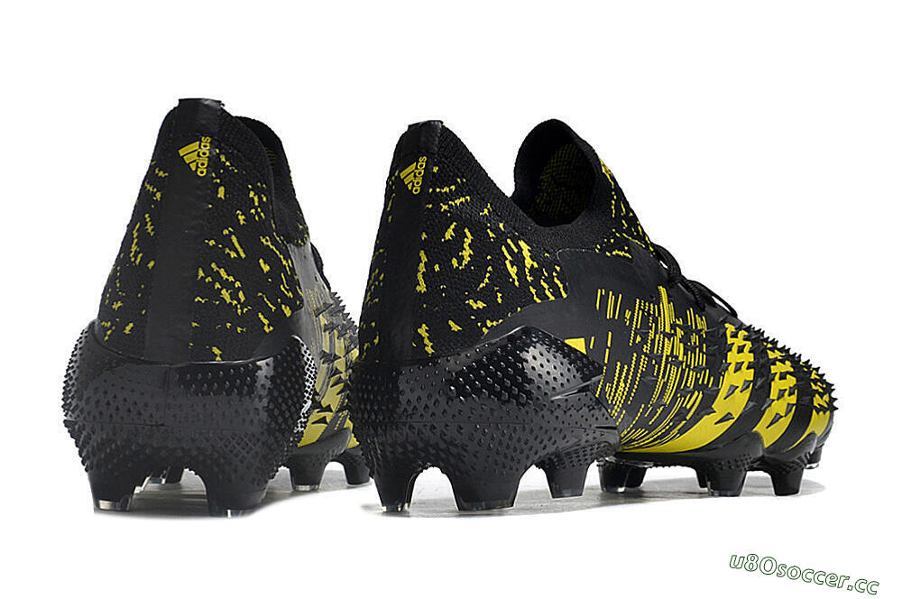 Unisex Adidas Predator Freak.1 Low FG Firm Ground Low-Tops Football Boots - Black/Yellow 6