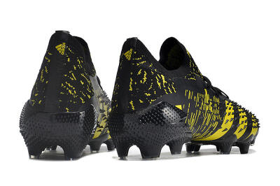 Unisex Adidas Predator Freak.1 Low FG Firm Ground Low-Tops Football Boots - Black/Yellow