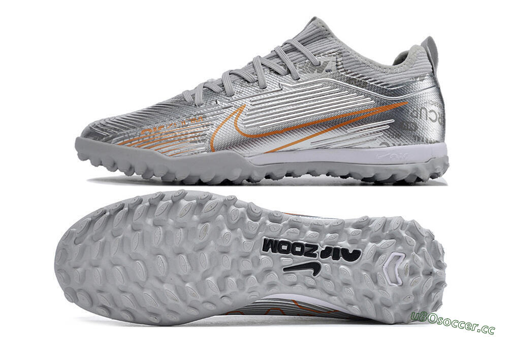 Unisex Nike Air Zoom Mercurial Vapor 15 Pro TF Artificial Turf Low-Tops Football Shoes - Silver/Gold/Black 1