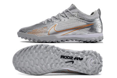 Unisex Nike Air Zoom Mercurial Vapor 15 Pro TF Artificial Turf Low-Tops Football Shoes - Silver/Gold/Black