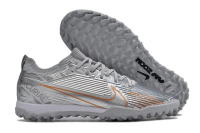 Unisex Nike Air Zoom Mercurial Vapor 15 Pro TF Artificial Turf Low-Tops Football Shoes - Silver/Gold/Black