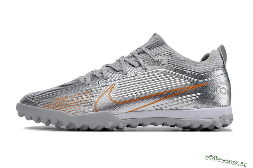 Unisex Nike Air Zoom Mercurial Vapor 15 Pro TF Artificial Turf Low-Tops Football Shoes - Silver/Gold/Black 0
