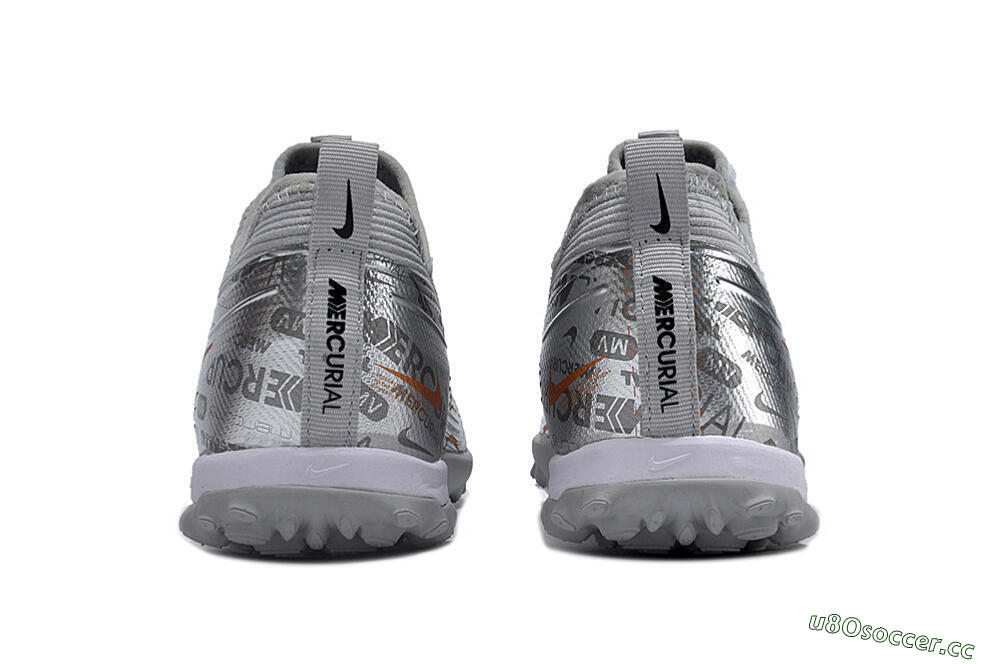 Unisex Nike Air Zoom Mercurial Vapor 15 Pro TF Artificial Turf Low-Tops Football Shoes - Silver/Gold/Black 5
