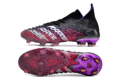 Unisex Adidas Predator Freak.1 FG Firm Ground High-Tops Football Boots - Black/Pink/Purple/Gold