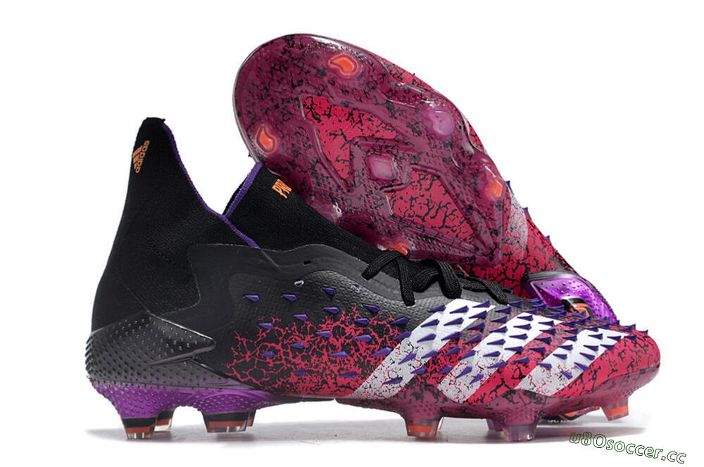 Unisex Adidas Predator Freak.1 FG Firm Ground High-Tops Football Boots - Black/Pink/Purple/Gold 2