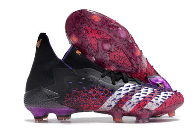 Unisex Adidas Predator Freak.1 FG Firm Ground High-Tops Football Boots - Black/Pink/Purple/Gold