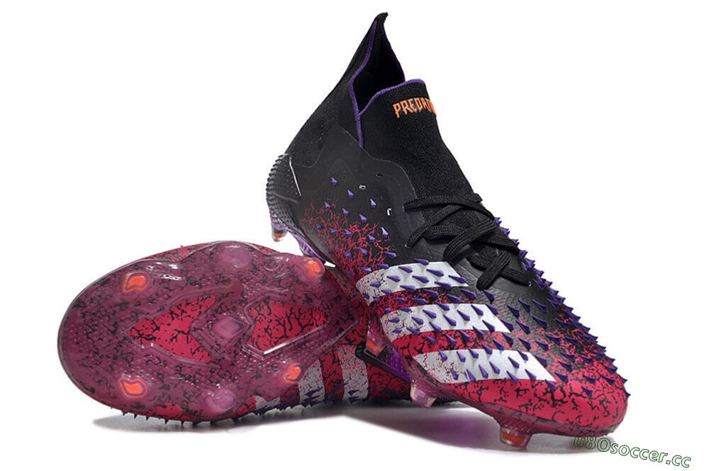 Unisex Adidas Predator Freak.1 FG Firm Ground High-Tops Football Boots - Black/Pink/Purple/Gold 3