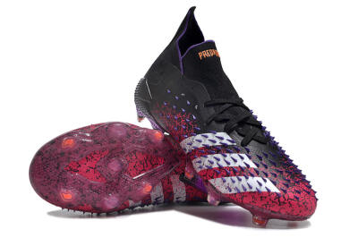Unisex Adidas Predator Freak.1 FG Firm Ground High-Tops Football Boots - Black/Pink/Purple/Gold