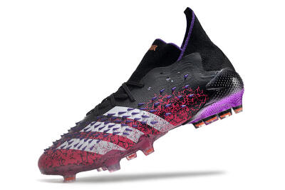 Unisex Adidas Predator Freak.1 FG Firm Ground High-Tops Football Boots - Black/Pink/Purple/Gold