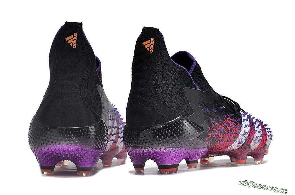 Unisex Adidas Predator Freak.1 FG Firm Ground High-Tops Football Boots - Black/Pink/Purple/Gold 6