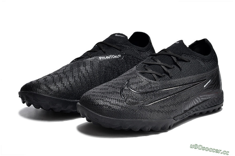 Unisex Nike Phantom GX Elite TF Artificial Turf Low-Tops Football Shoes - Black/White/Silver 5