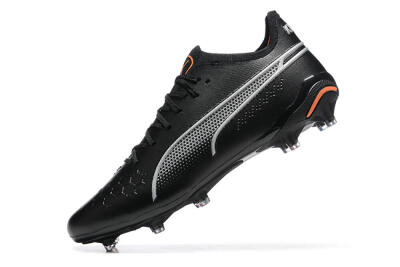 Men's Puma King Ultimate Icon MG Multi Ground Low-Tops Football Boots - Black/Silver/Orange