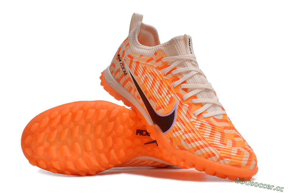 Unisex Nike Air Zoom Mercurial Vapor 15 Pro TF Artificial Turf Low-Tops Football Shoes - Orange/Purple/Black 3