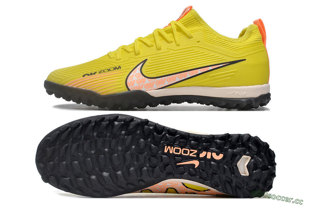 Unisex Nike Air Zoom Mercurial Vapor 15 Pro TF Artificial Turf Low-Tops Football Shoes - Yellow/Pink/White/Black 1