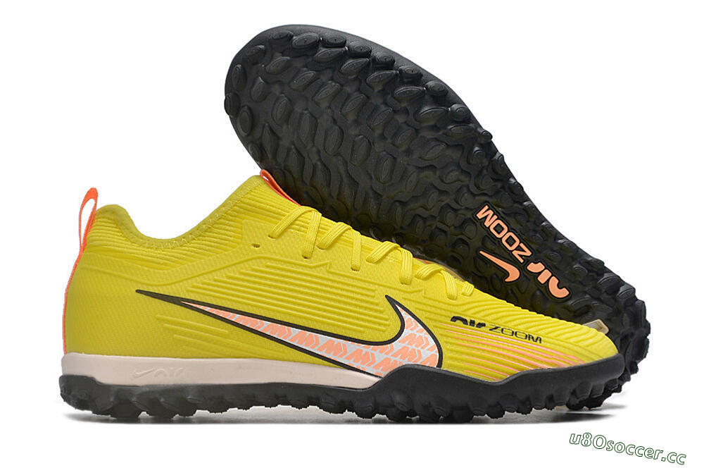 Unisex Nike Air Zoom Mercurial Vapor 15 Pro TF Artificial Turf Low-Tops Football Shoes - Yellow/Pink/White/Black 2