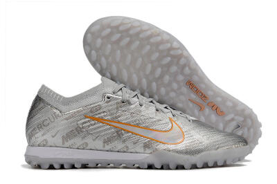 Unisex Nike Air Zoom Mercurial Vapor 15 Elite TF Artificial Turf Low-Tops Football Shoes - Silver/Gold