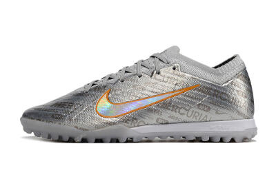 Unisex Nike Air Zoom Mercurial Vapor 15 Elite TF Artificial Turf Low-Tops Football Shoes - Silver/Gold