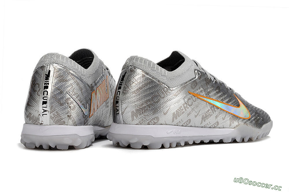 Unisex Nike Air Zoom Mercurial Vapor 15 Elite TF Artificial Turf Low-Tops Football Shoes - Silver/Gold 6