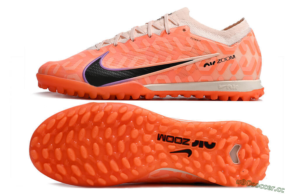 Men's Nike Air Zoom Mercurial Vapor 15 Elite TF Artificial Turf Low-Tops Football Shoes - Orange/White/Black 1