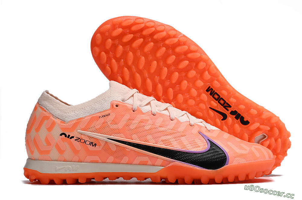 Men's Nike Air Zoom Mercurial Vapor 15 Elite TF Artificial Turf Low-Tops Football Shoes - Orange/White/Black 2