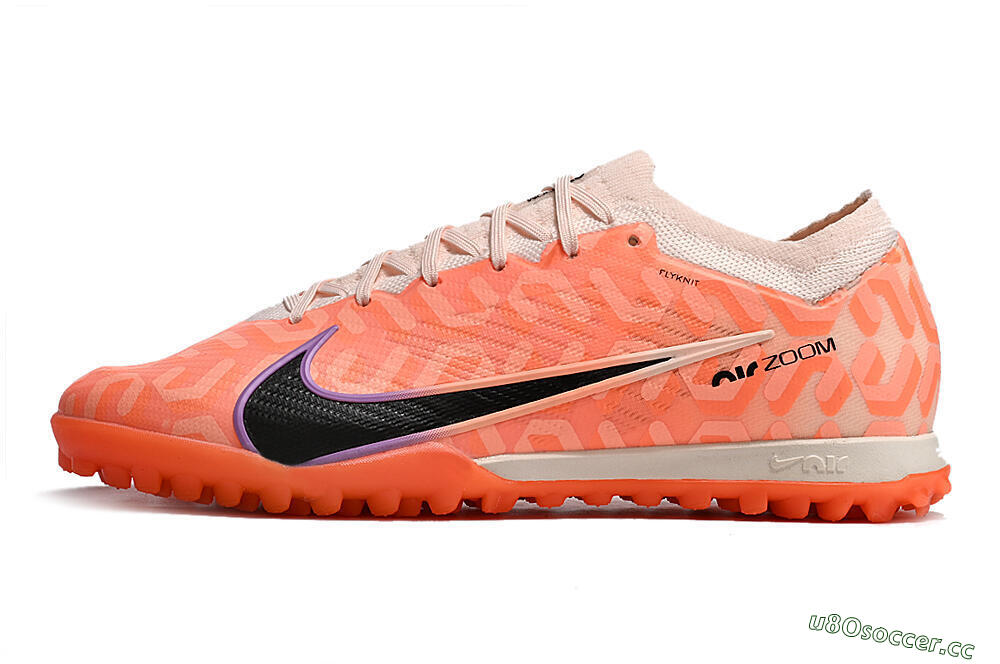 Men's Nike Air Zoom Mercurial Vapor 15 Elite TF Artificial Turf Low-Tops Football Shoes - Orange/White/Black 0