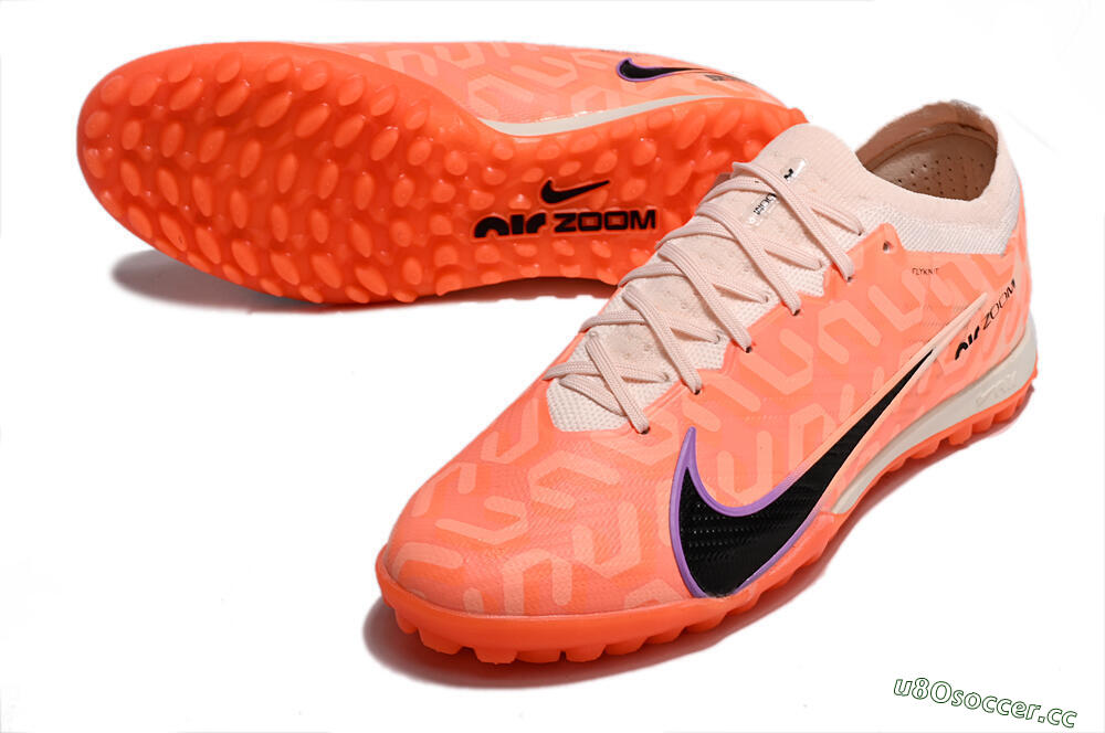 Men's Nike Air Zoom Mercurial Vapor 15 Elite TF Artificial Turf Low-Tops Football Shoes - Orange/White/Black 3