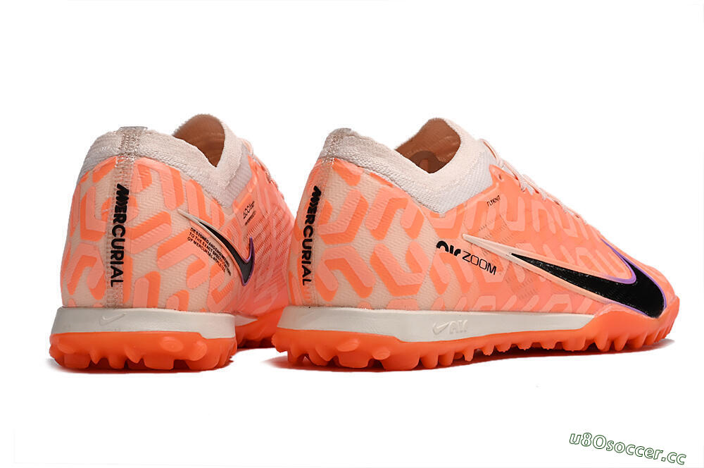 Men's Nike Air Zoom Mercurial Vapor 15 Elite TF Artificial Turf Low-Tops Football Shoes - Orange/White/Black 5