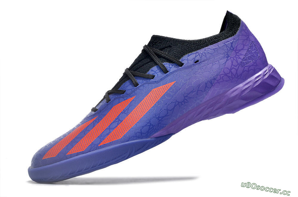 Men's Adidas X Crazyfast.1 IC Indoor & Futsal Low-Tops Football Shoes - Blue/Red/Purple 5