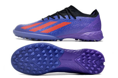 Men's Adidas X Crazyfast.1 TF Artificial Turf Low-Tops Football Shoes - Blue/Red/Purple