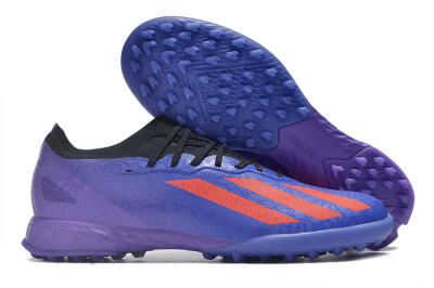Men's Adidas X Crazyfast.1 TF Artificial Turf Low-Tops Football Shoes - Blue/Red/Purple