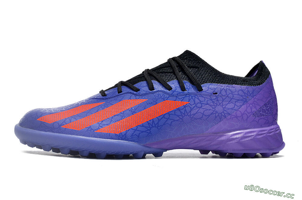 Men's Adidas X Crazyfast.1 TF Artificial Turf Low-Tops Football Shoes - Blue/Red/Purple 0