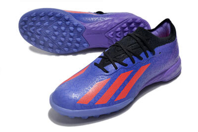 Men's Adidas X Crazyfast.1 TF Artificial Turf Low-Tops Football Shoes - Blue/Red/Purple