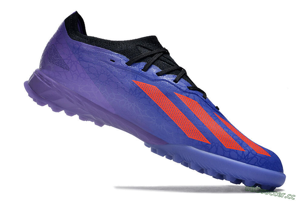Men's Adidas X Crazyfast.1 TF Artificial Turf Low-Tops Football Shoes - Blue/Red/Purple 4
