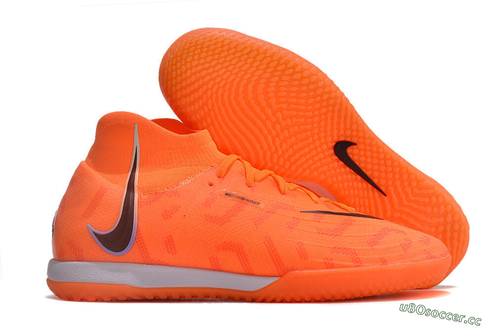 Men's Nike Phantom Luna Elite NU IC Indoor & Futsal High-Tops Football Shoes - Orange/Purple/Black 2