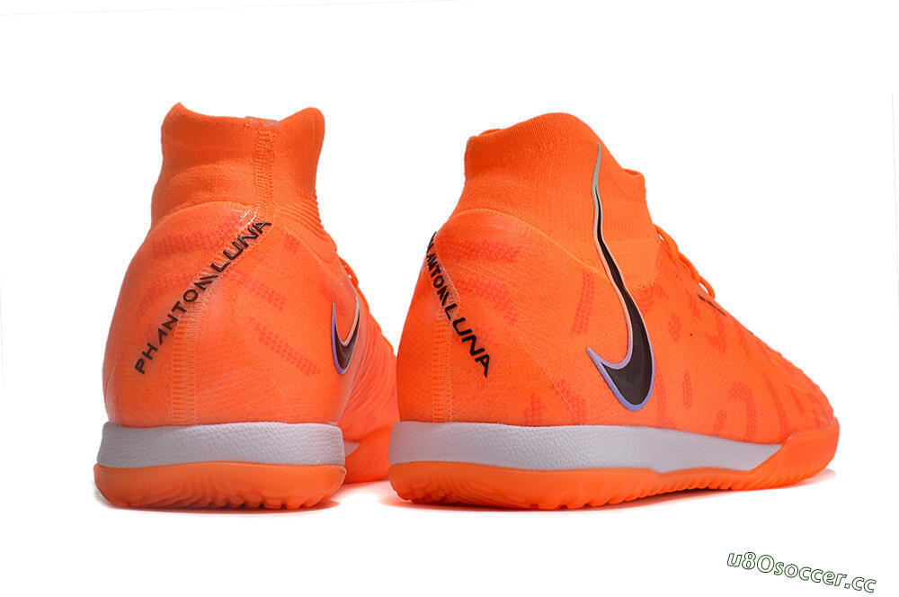 Men's Nike Phantom Luna Elite NU IC Indoor & Futsal High-Tops Football Shoes - Orange/Purple/Black 6