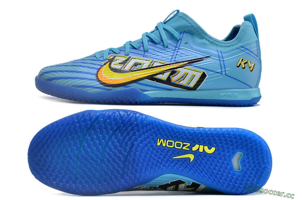 Men's Nike Air Zoom Mercurial Vapor 15 Elite IC Indoor & Futsal Low-Tops Football Shoes - Blue/Yellow/Orange/White 1