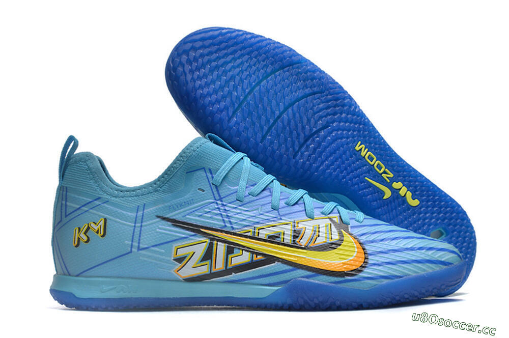 Men's Nike Air Zoom Mercurial Vapor 15 Elite IC Indoor & Futsal Low-Tops Football Shoes - Blue/Yellow/Orange/White 2