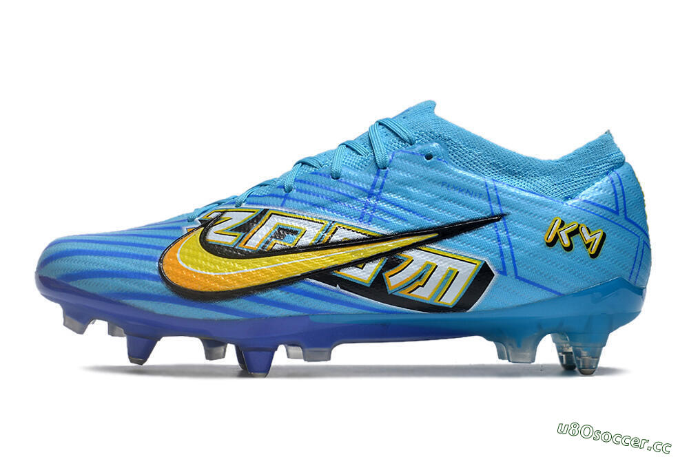 Men's Nike Air Zoom Mercurial Vapor 15 Elite SG Soft Ground Low-Tops Football Boots - Blue/Yellow/Orange/White 0