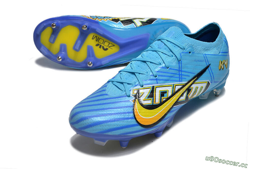Men's Nike Air Zoom Mercurial Vapor 15 Elite SG Soft Ground Low-Tops Football Boots - Blue/Yellow/Orange/White 3